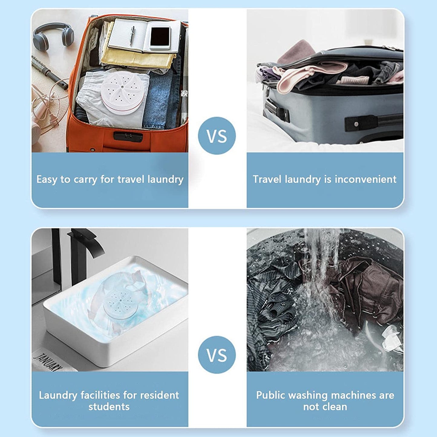 Mini Portable Ultrasonic Washing Machine