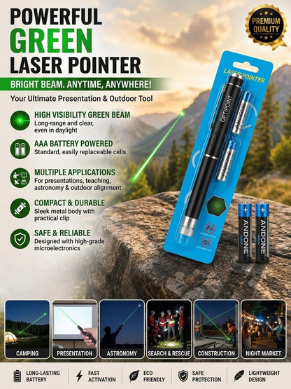 Green Laser Pointer – Compact Metal Body