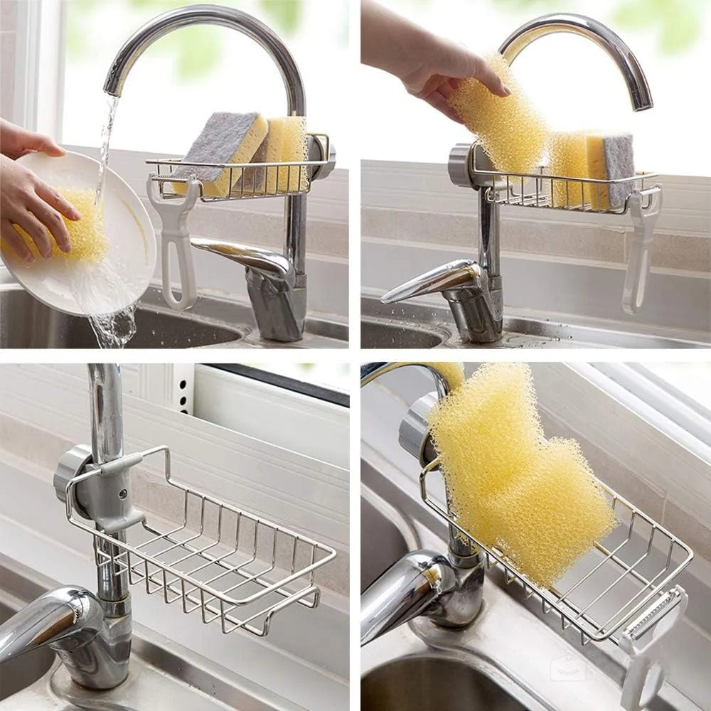 Stainless Steel Sink Sponge & Soap Holder